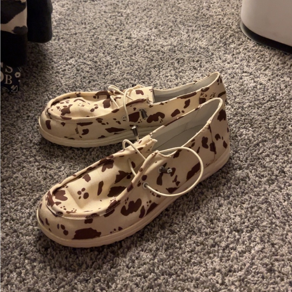 Cow print comfy shoes